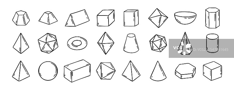 三维手绘草图几何图形图片素材