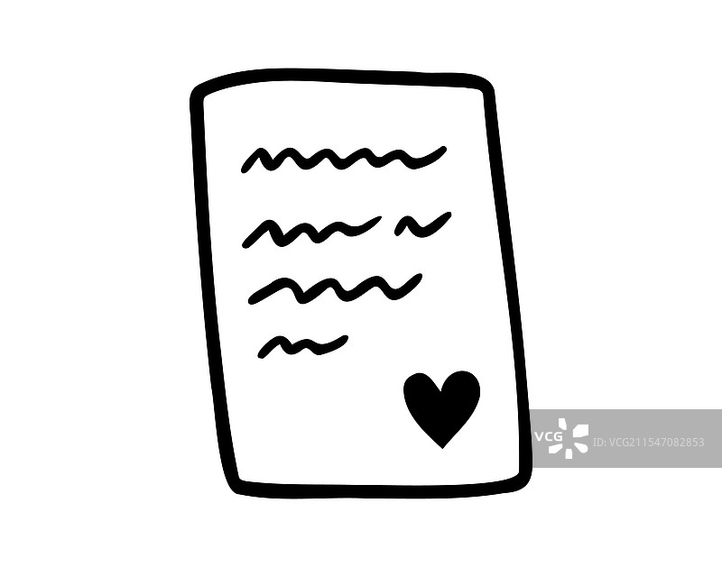 情人节手绘爱情信图标图片素材