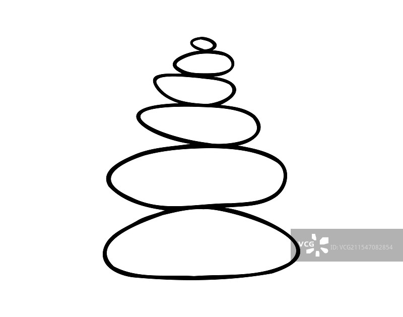 手绘瑜伽石堆图标轮廓图片素材