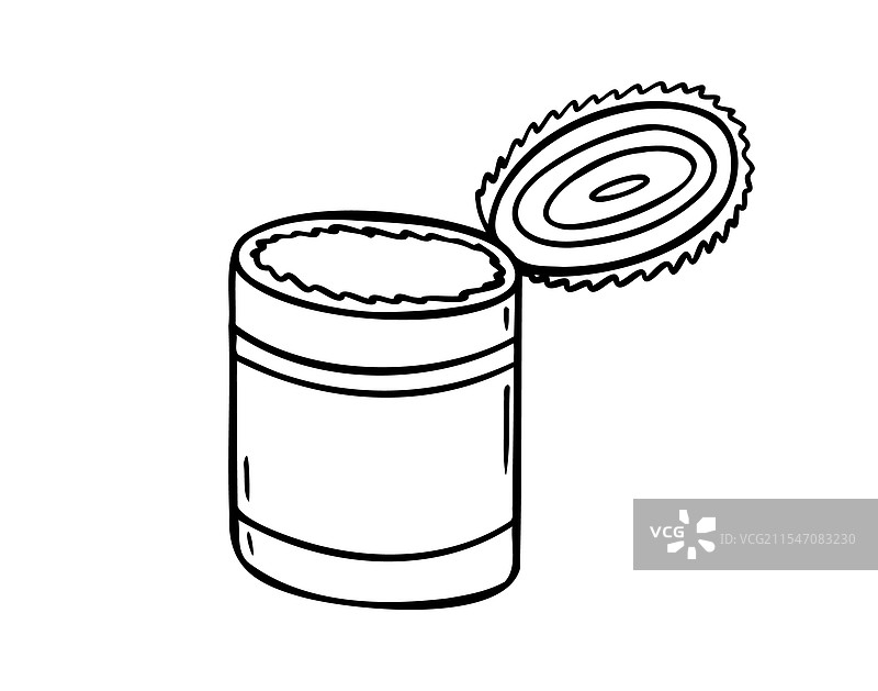 手绘图标：锡罐涂鸦，锡罐露营图片素材