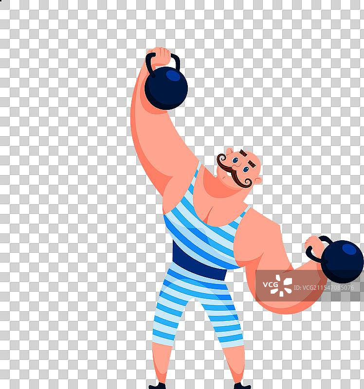 卡通马戏团的胡子强人角色图片素材