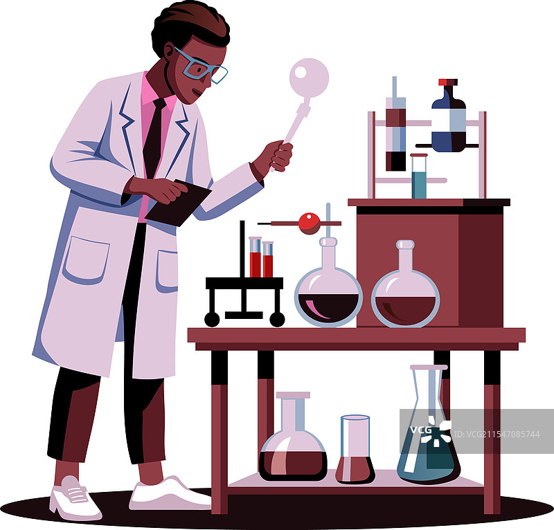 实验室助理工作的平面图图片素材