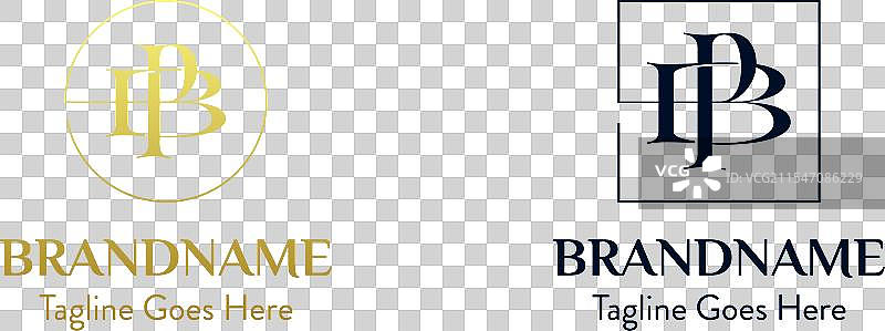 字母BP在圆形和方形标志中的组合图片素材