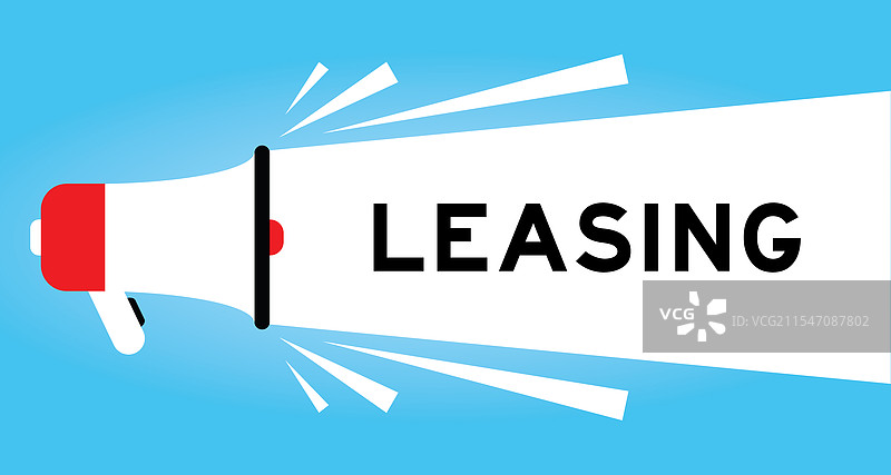 带有白色“租赁”字样的彩色扩音器图标图片素材