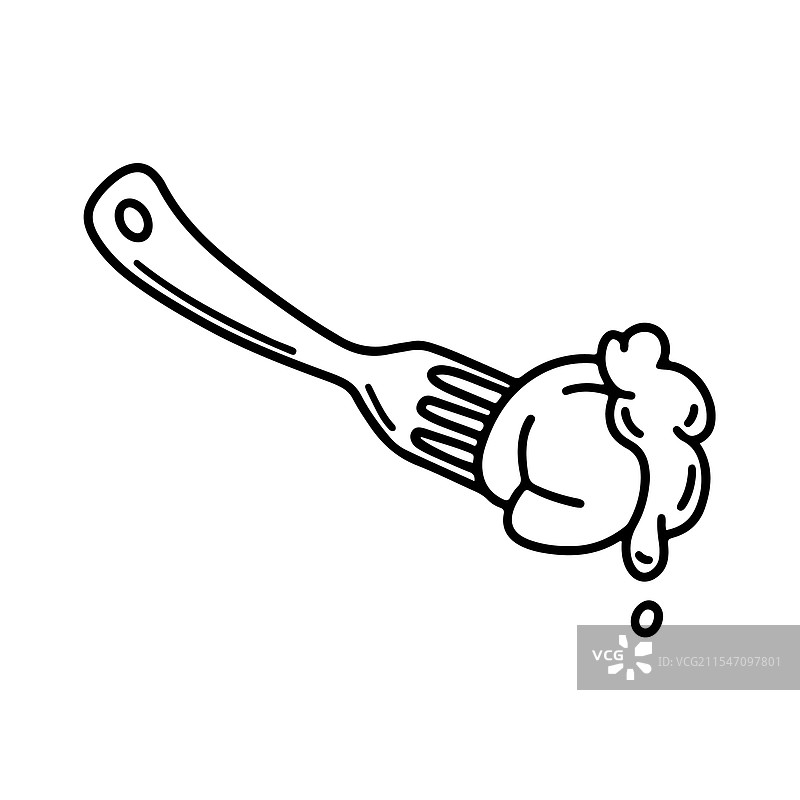 叉子上的饺子配酸奶油和饺子皮图片素材