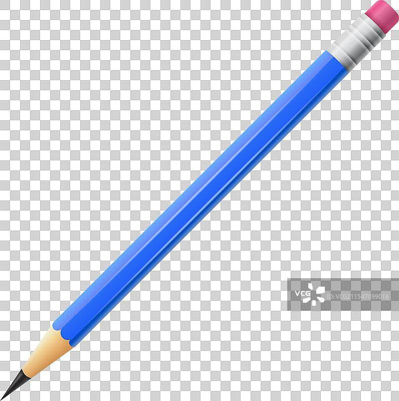 蓝色铅笔模型 真实的绘图工具 学校图片素材