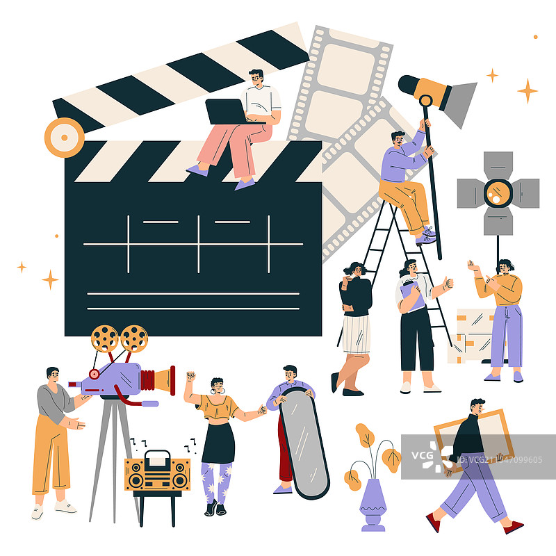 在电影中拍摄有角色的人物图片素材
