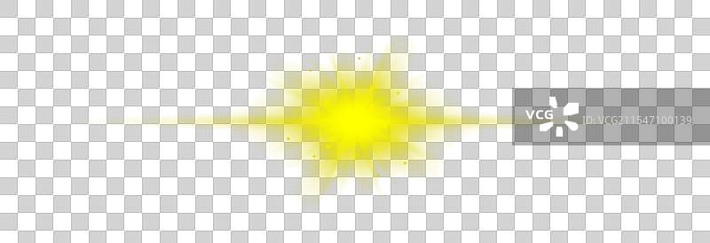 黄色水平光效镜头光晕图片素材