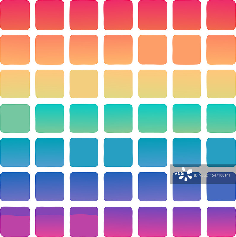 充满活力的方形图案，展现彩虹色彩图片素材