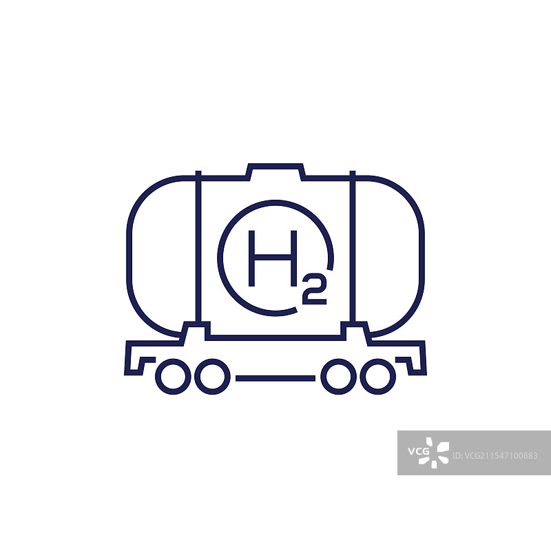 氢气罐车线条图标货运列车罐车图片素材