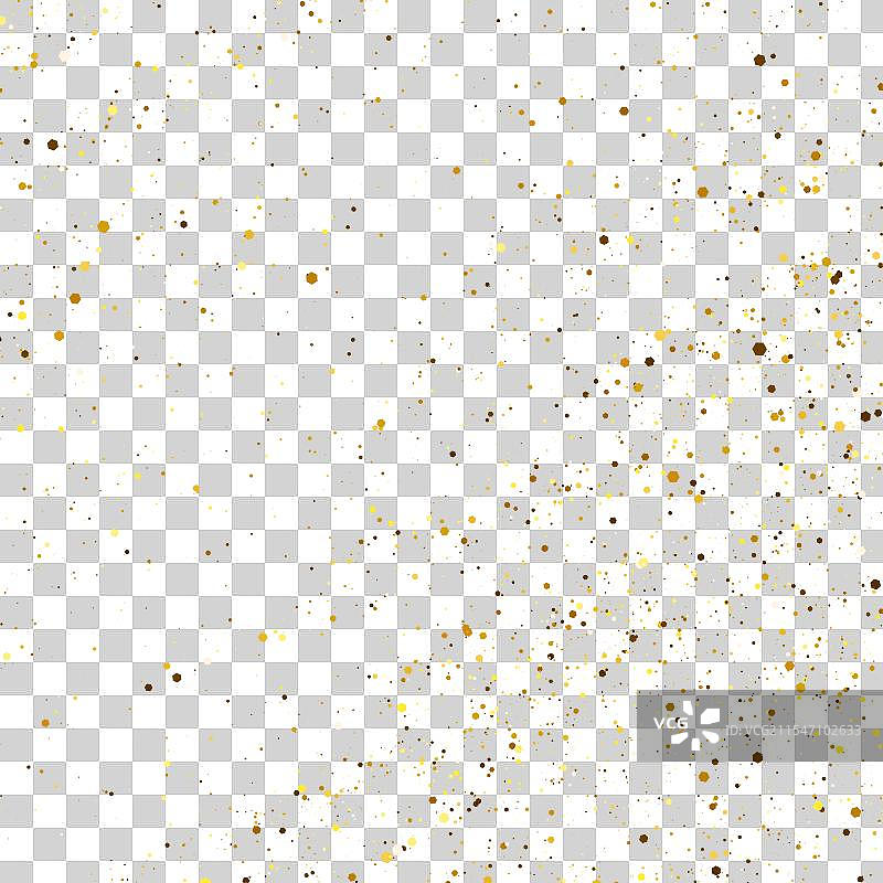 透明背景上的金色闪光粉末图片素材