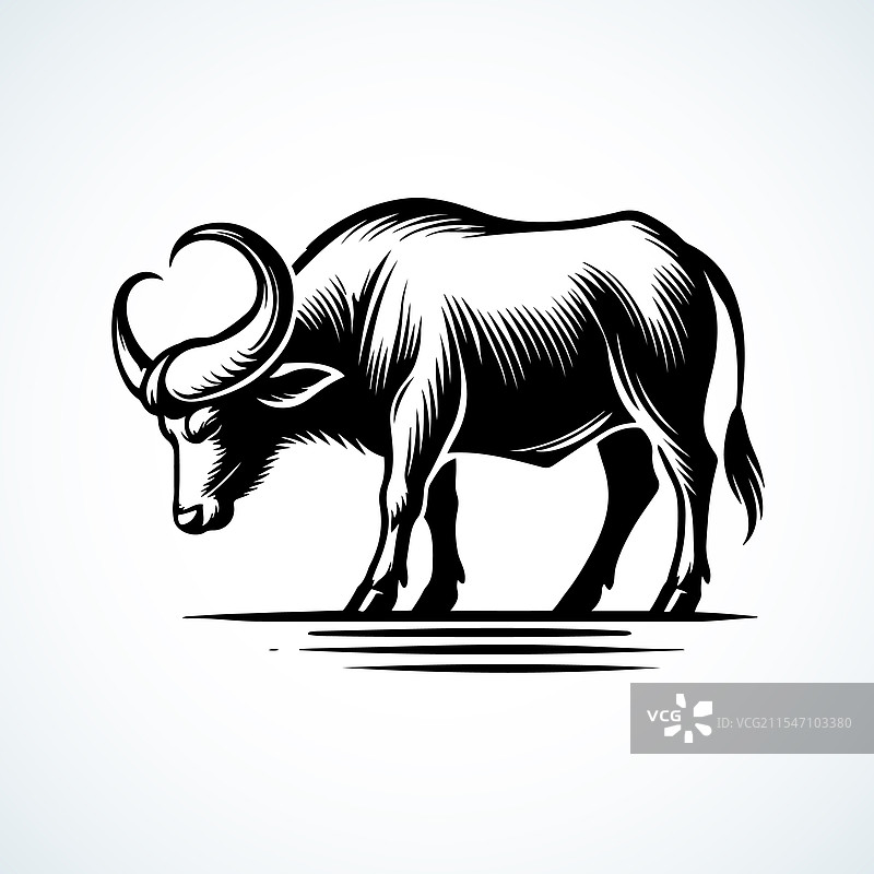 水牛剪影图片素材