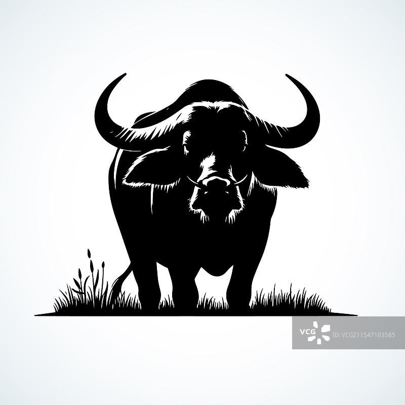 水牛剪影图片素材