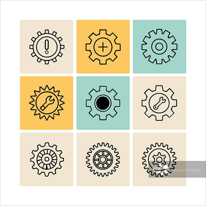 网页装备设置图标集可编辑文件图片素材