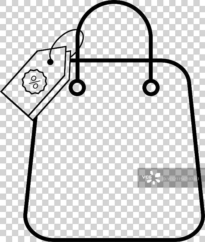 带有折扣图标的购物袋图片素材