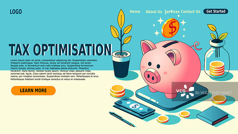 用于税务优化的储蓄罐图片素材