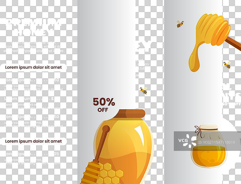 蜂蜜商店宣传册平面卡通手绘图图片素材