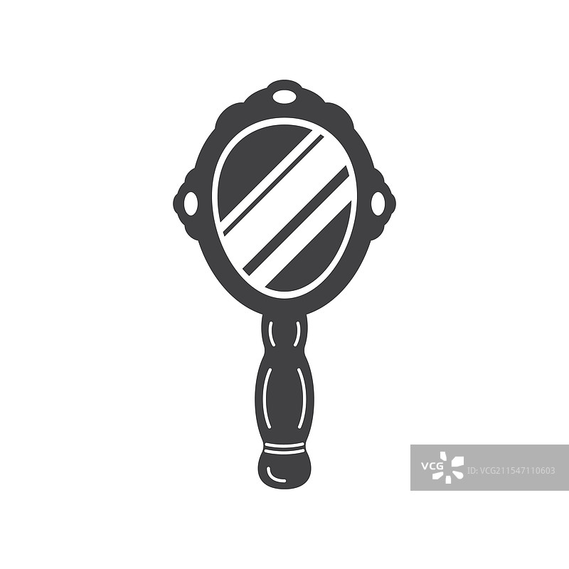 平面风格的镜子图标，手持镜子玻璃图片素材