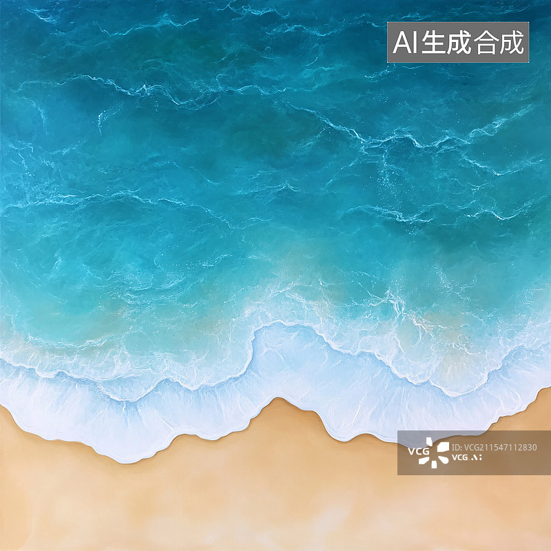 【AI数字艺术】航拍海岸沙滩图片素材