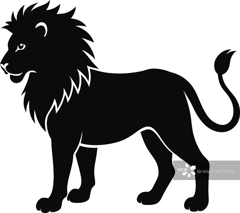 狮子剪影图片素材