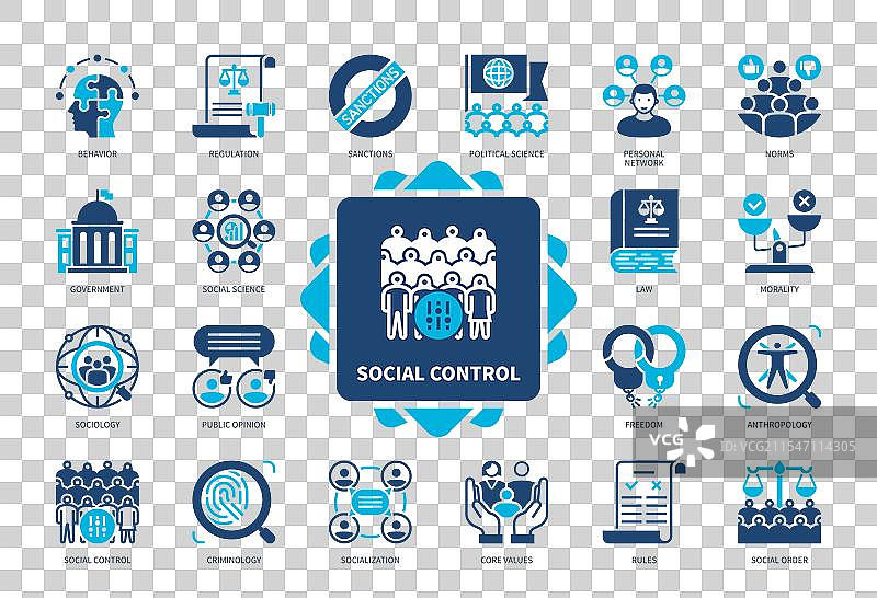 社会控制实心图标集图片素材
