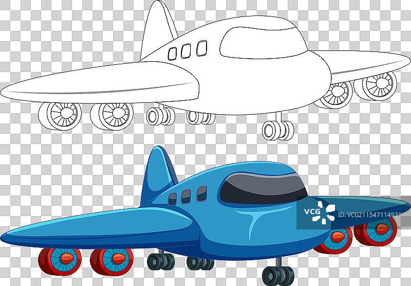 蓝色卡通飞机图片素材