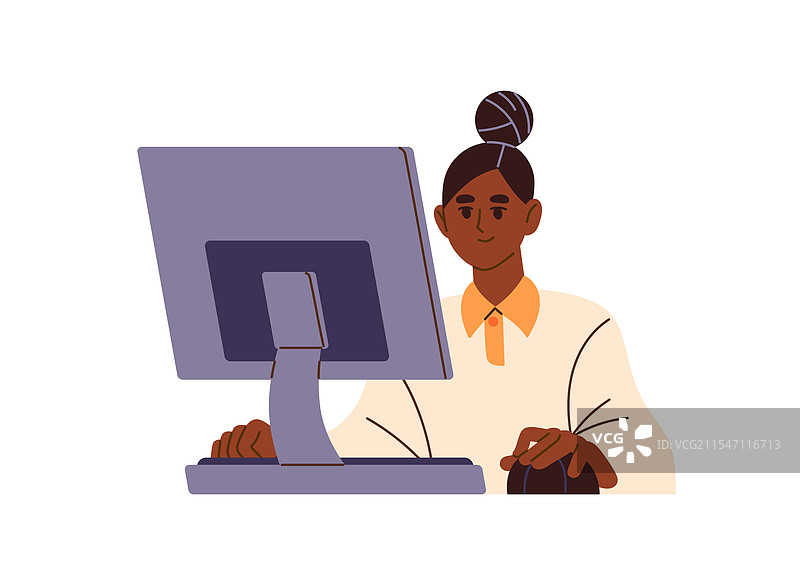 学生在电脑上在线学习图片素材