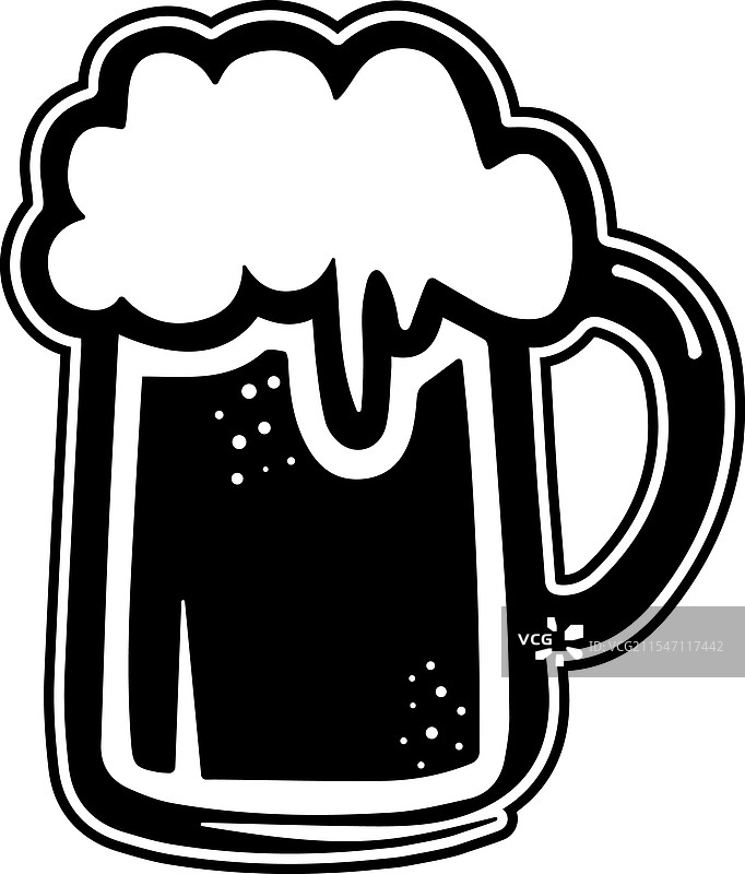 啤酒杯的剪影图片素材