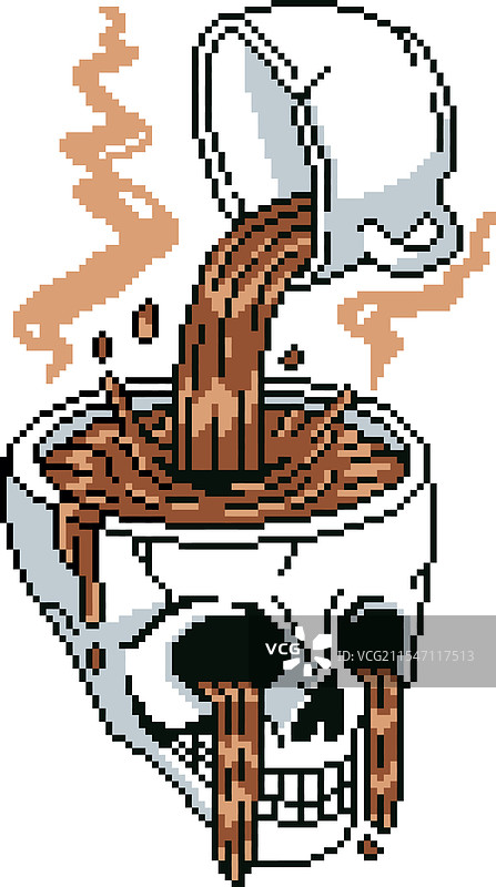 一个倒入咖啡的骷髅图片素材