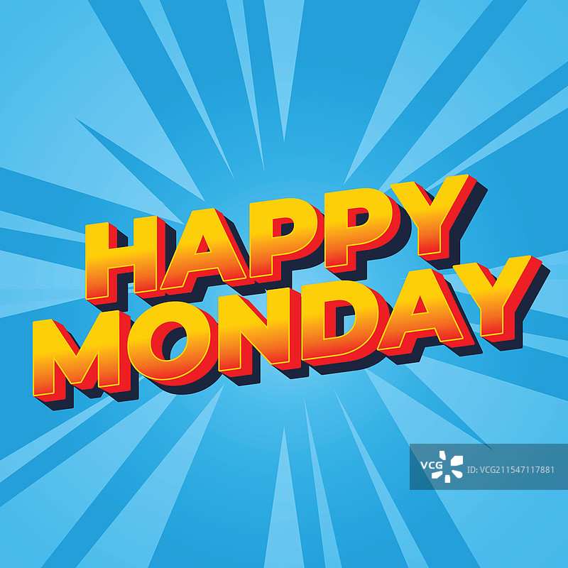 超级粗体的快乐星期一文字效果设计图片素材