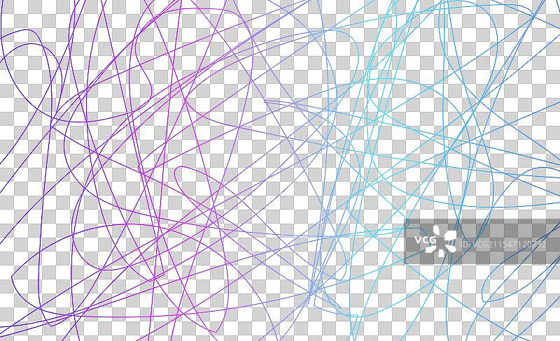 一组排列成形的多彩涂鸦线条图片素材