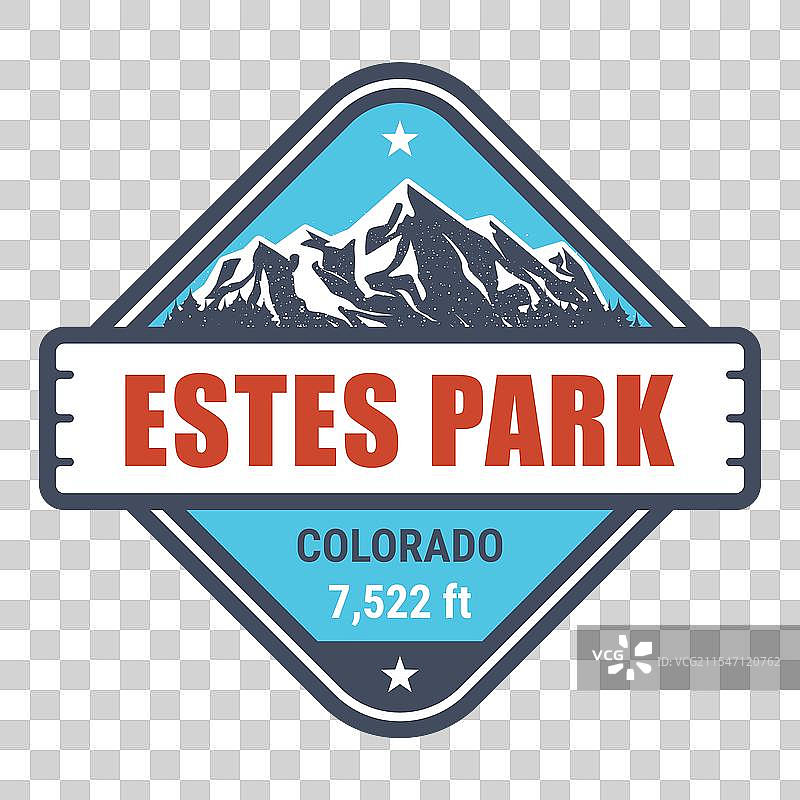 埃斯特斯公园科罗拉多滑雪度假村印章徽标图片素材