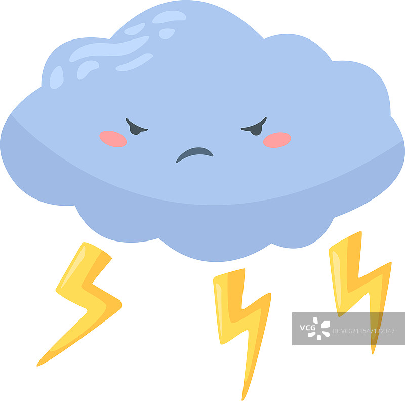 风格化的卡通风暴云描绘图片素材