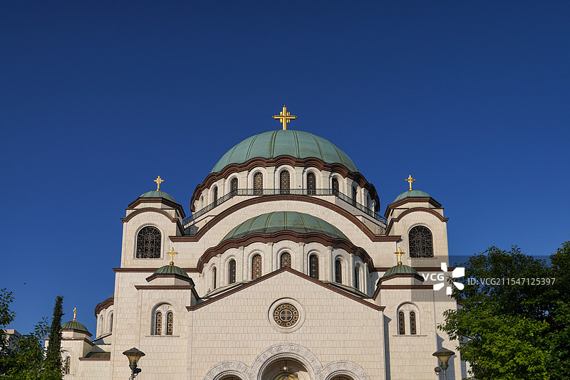 巴尔干地区 塞尔维亚 贝尔格莱德 圣萨瓦大教堂图片素材