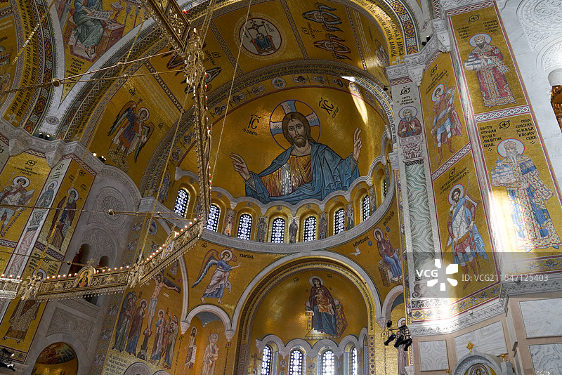 巴尔干地区 塞尔维亚 贝尔格莱德 圣萨瓦大教堂图片素材