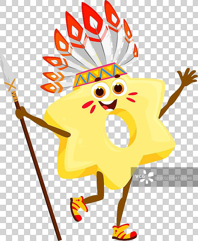 卡通意大利面和美洲土著角色图片素材