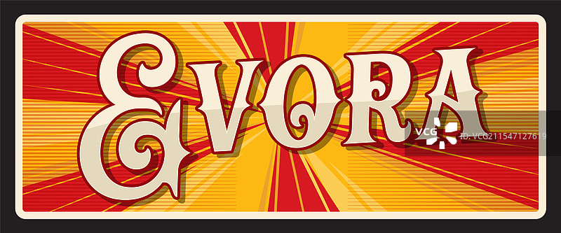 埃武拉 葡萄牙 旅行 城市 牌子 铁皮标志图片素材