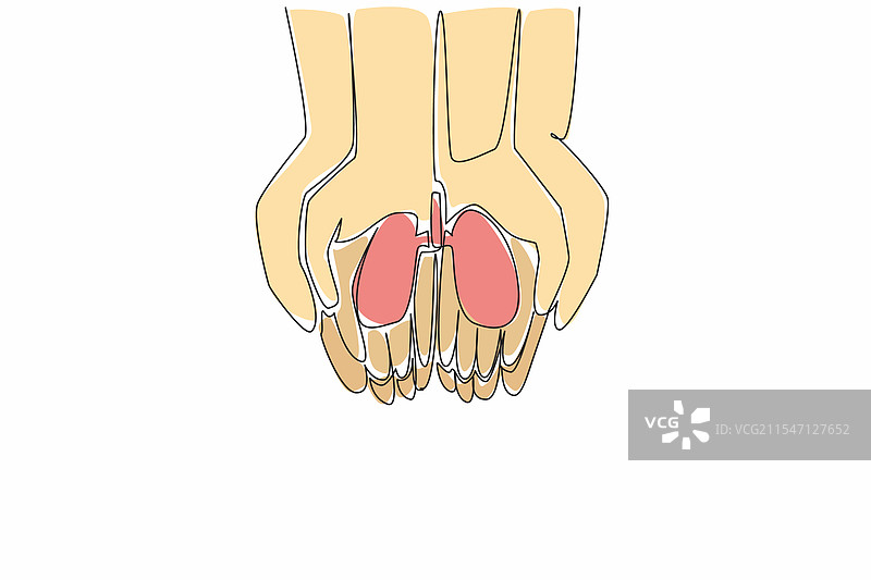 一笔连续画出的两只手掌图片素材
