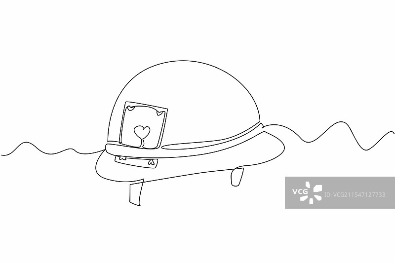 单线条绘制的军用头盔与王牌图片素材