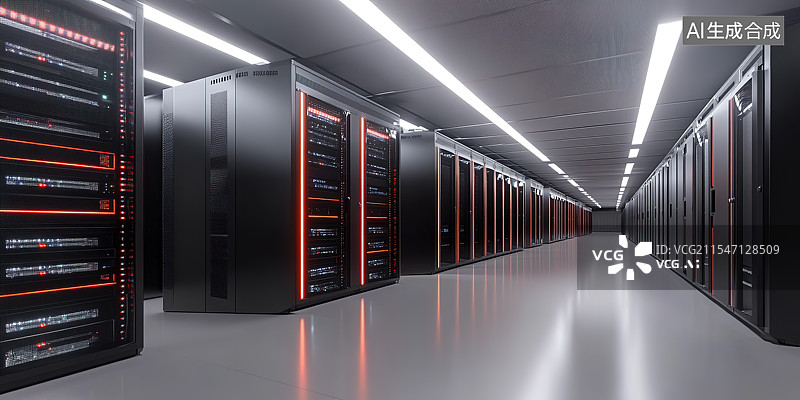 【AI数字艺术】通信数据机房背景图片素材