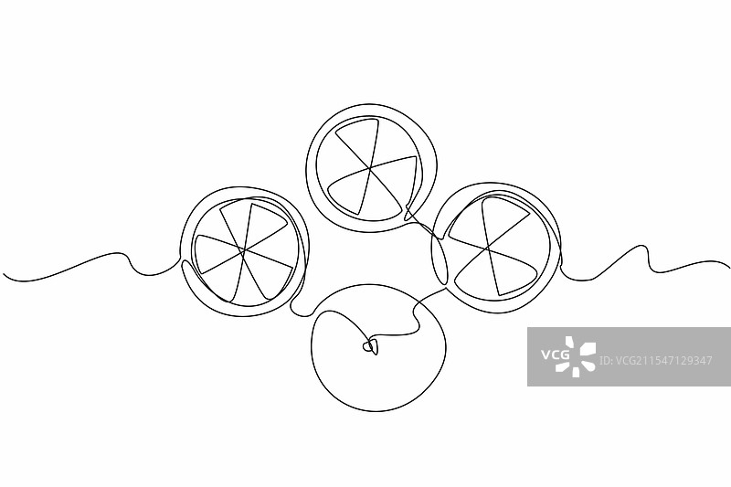 连续一笔画出一个完整的橙子和图片素材