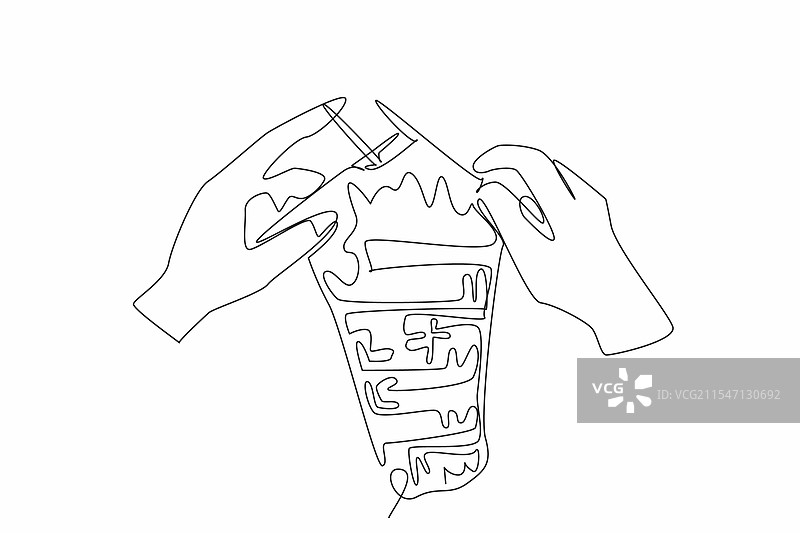 一笔连画的两只手图片素材