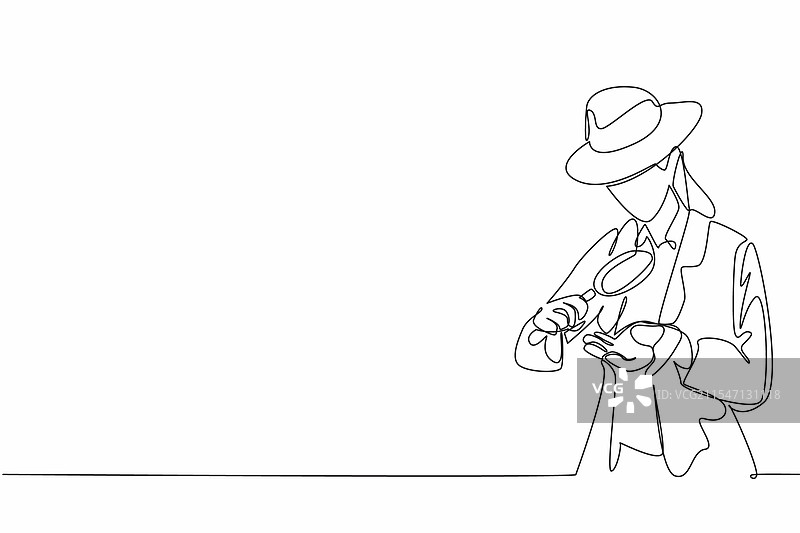 一笔画出年轻女性的轮廓图片素材