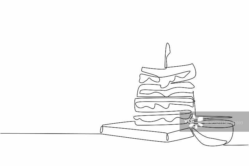 多层次的单一连续线条绘画图片素材