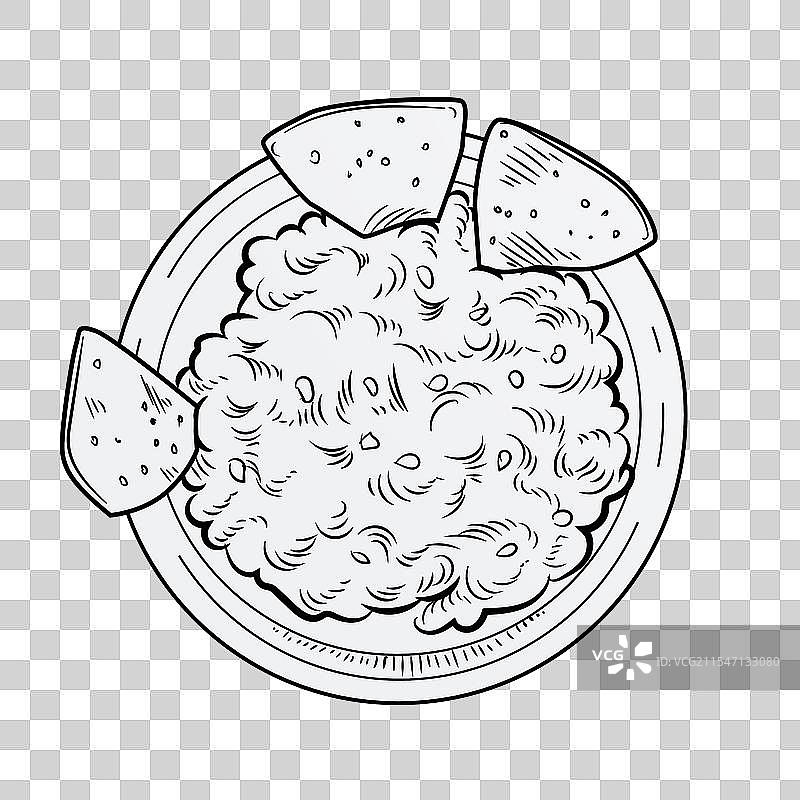 墨西哥街头美食：鳄梨酱配玉米片图片素材