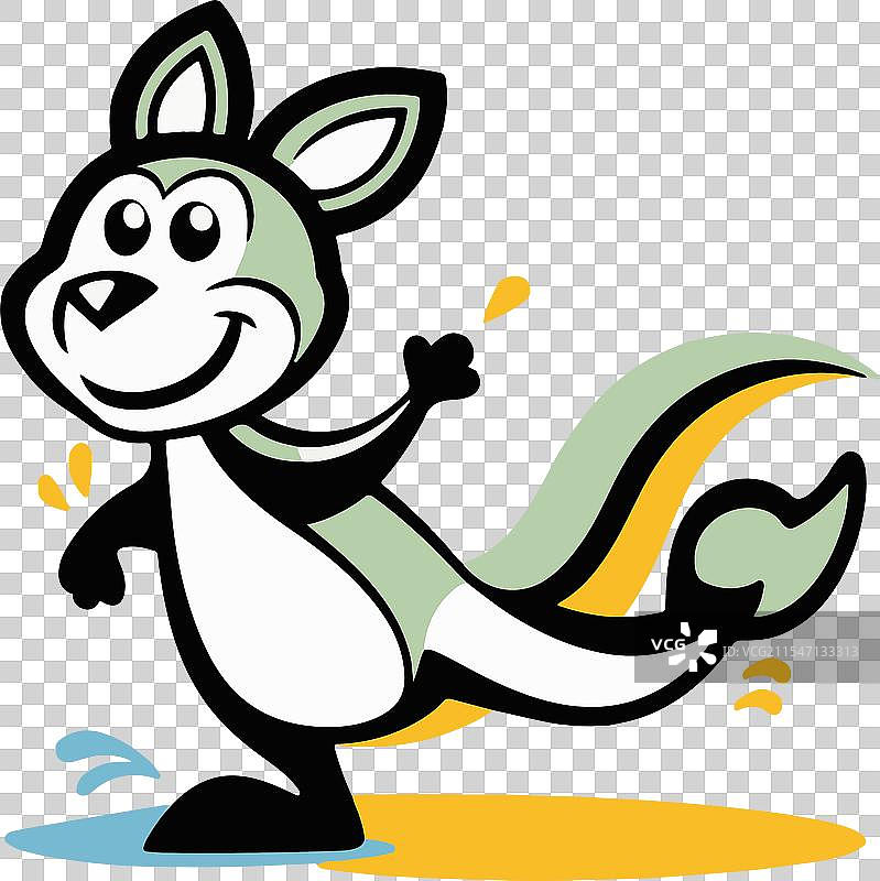 袋鼠标志风格颜色图片素材