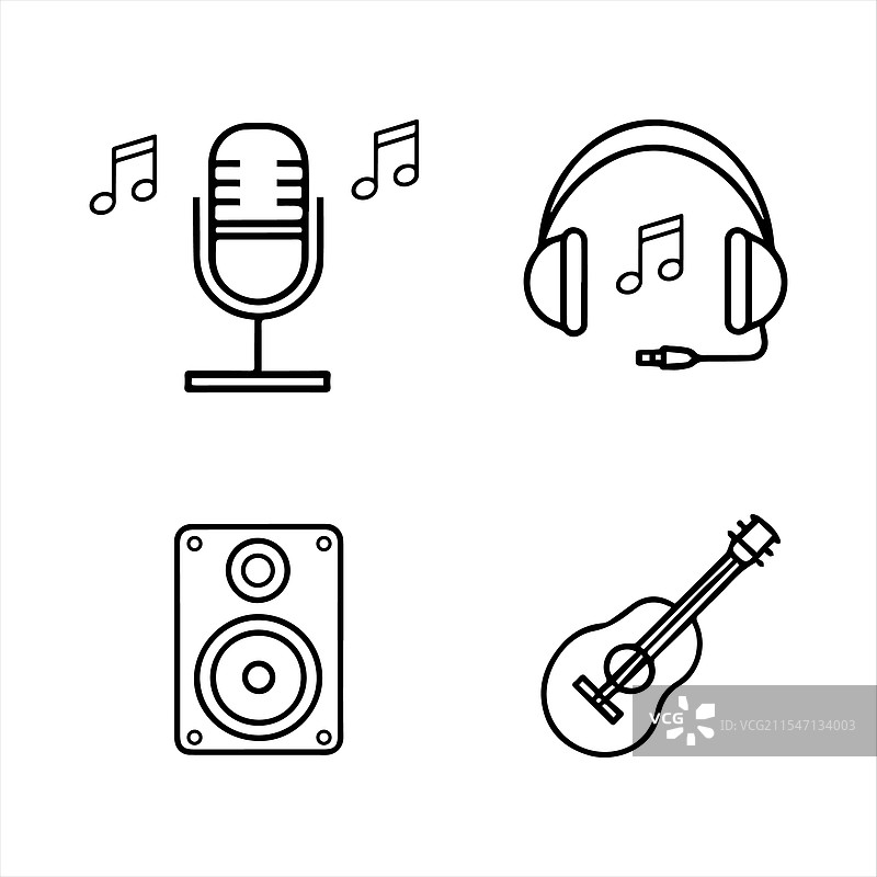 音频和音乐图标 可编辑 EPS 10 图标图片素材