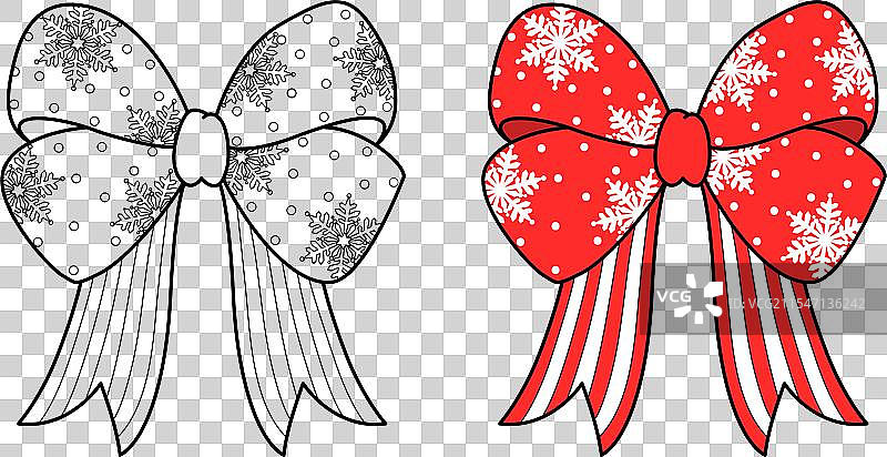 手绘圣诞花卉与红色雪花图片素材