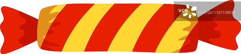 红色和黄色条纹的硬糖包装在内图片素材
