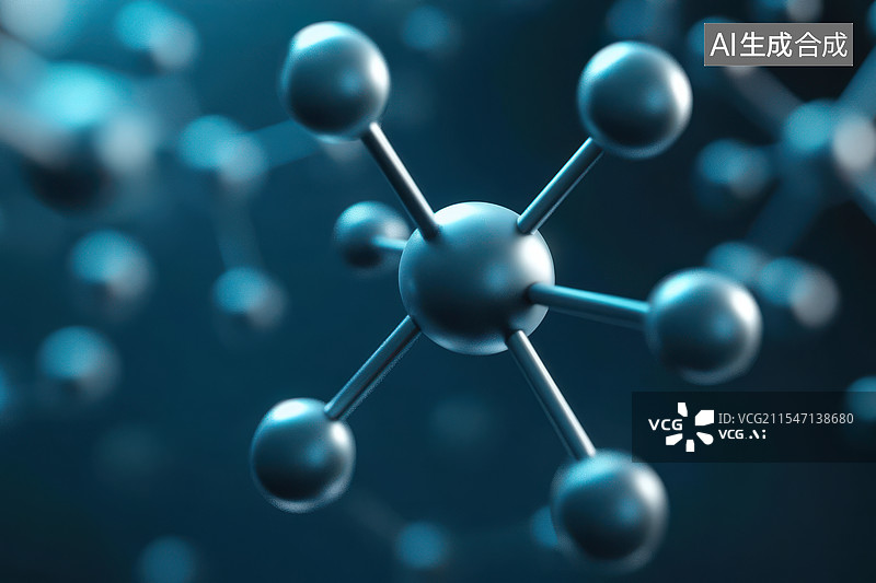 【AI数字艺术】DNA分子或原子结构图片素材